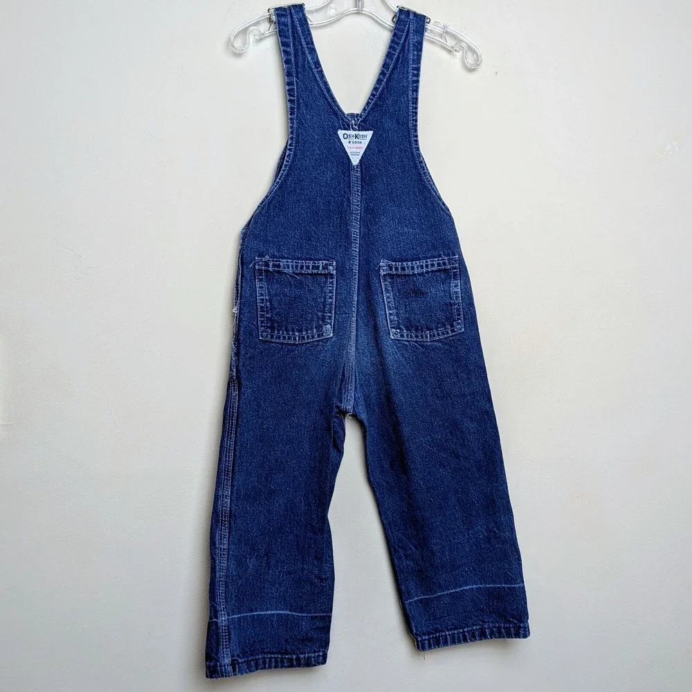 VINTAGE‎ OSHKOSH B'GOSH 80S DENIM VESTBAK OVERALLS MADE IN USA TODDLER 3T